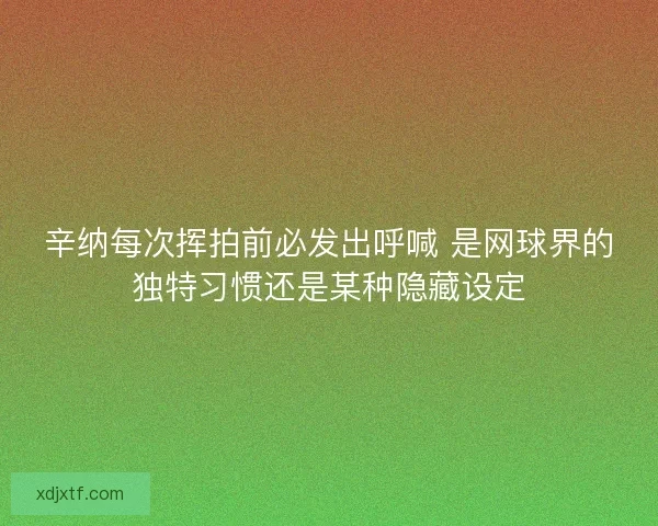 辛纳每次挥拍前必发出呼喊 是网球界的独特习惯还是某种隐藏设定