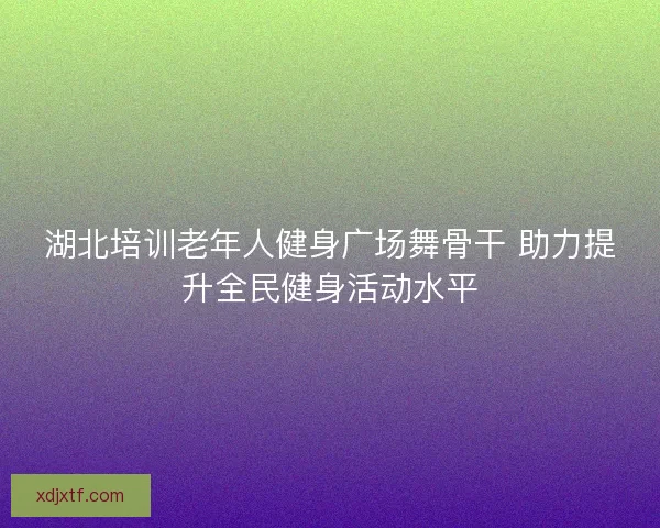 湖北培训老年人健身广场舞骨干 助力提升全民健身活动水平